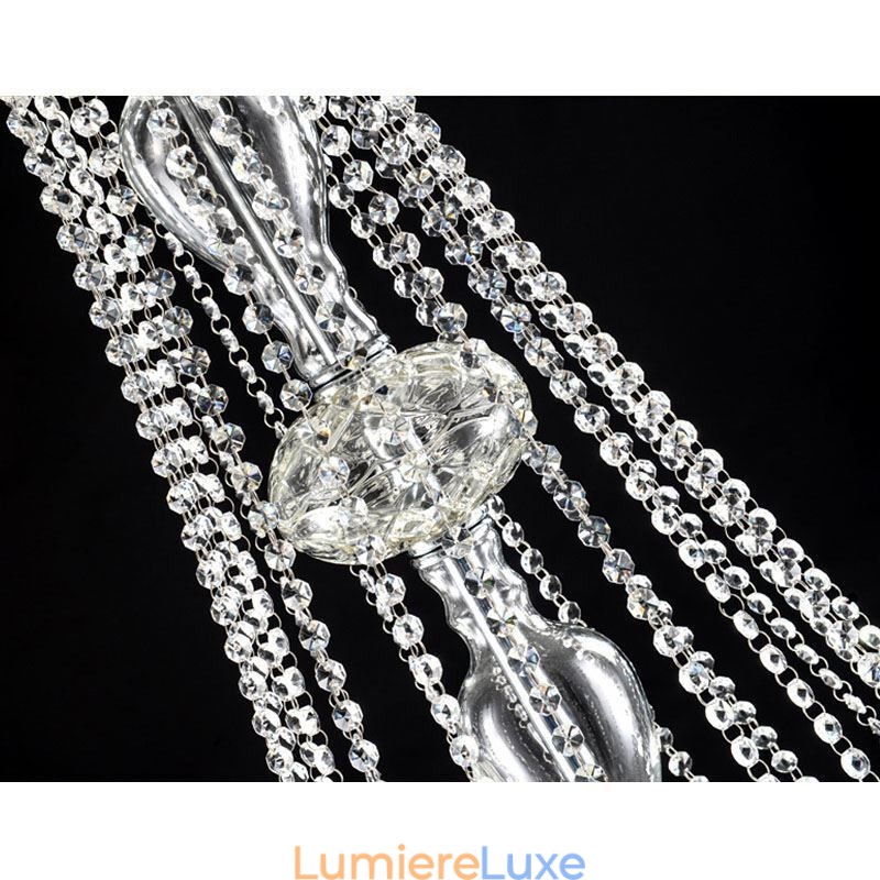 Lustre en cristal européen, plafonnier décoratif en cristal avec 65 lumières