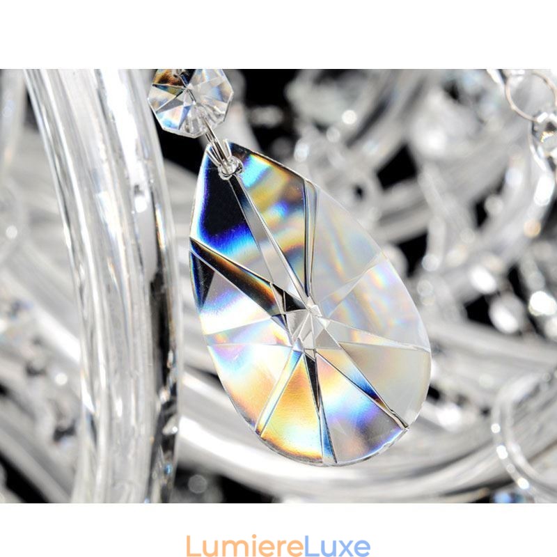 Lustre en cristal européen, plafonnier décoratif en cristal avec 65 lumières