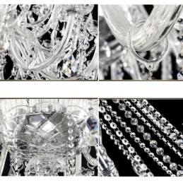 Lustre en cristal européen, plafonnier décoratif en cristal avec 65 lumières