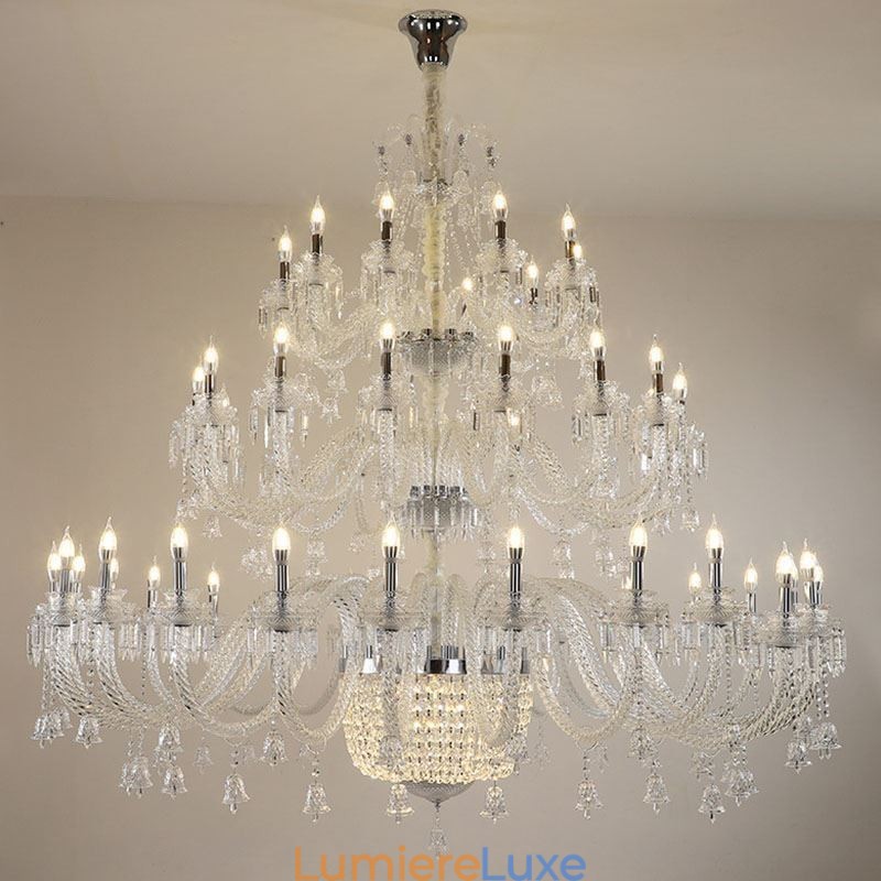 Lustre décoratif européen en cristal avec 50 lumières