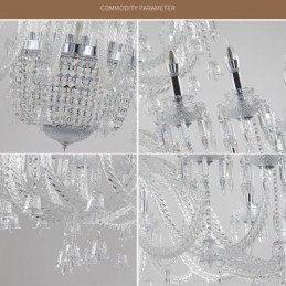 Lustre décoratif européen en cristal avec 50 lumières
