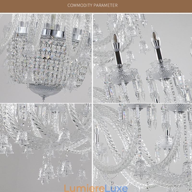 Lustre décoratif européen en cristal avec 50 lumières