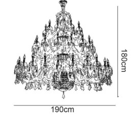 Lustre décoratif européen en cristal avec 50 lumières
