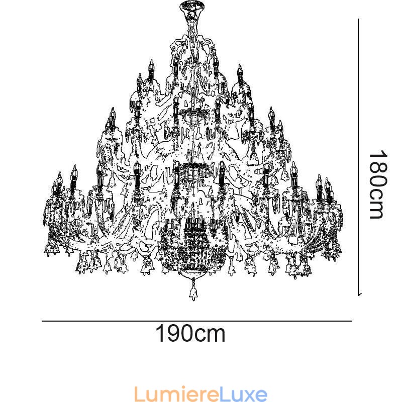 Lustre décoratif européen en cristal avec 50 lumières