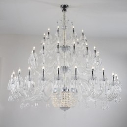 Lustre décoratif européen en cristal avec 50 lumières