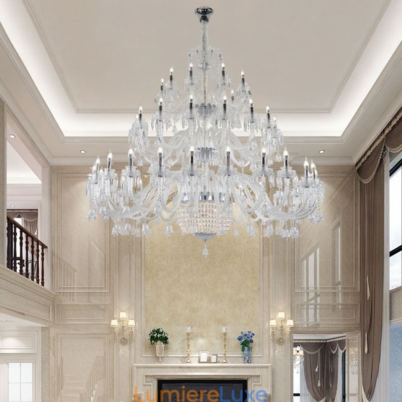 Lustre décoratif européen en cristal avec 50 lumières
