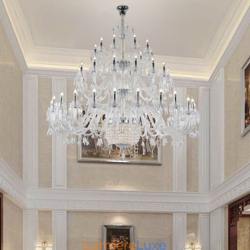 Lustre décoratif européen en cristal avec 50 lumières