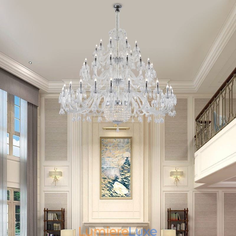 Lustre décoratif européen en cristal avec 50 lumières