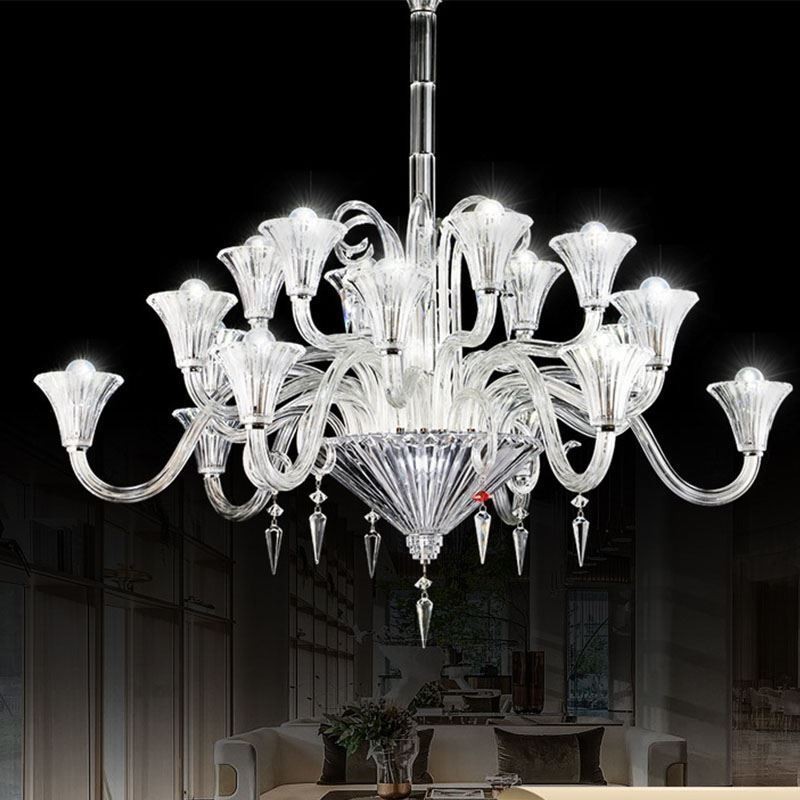 Lustre décoratif européen en cristal avec 18 lumières
