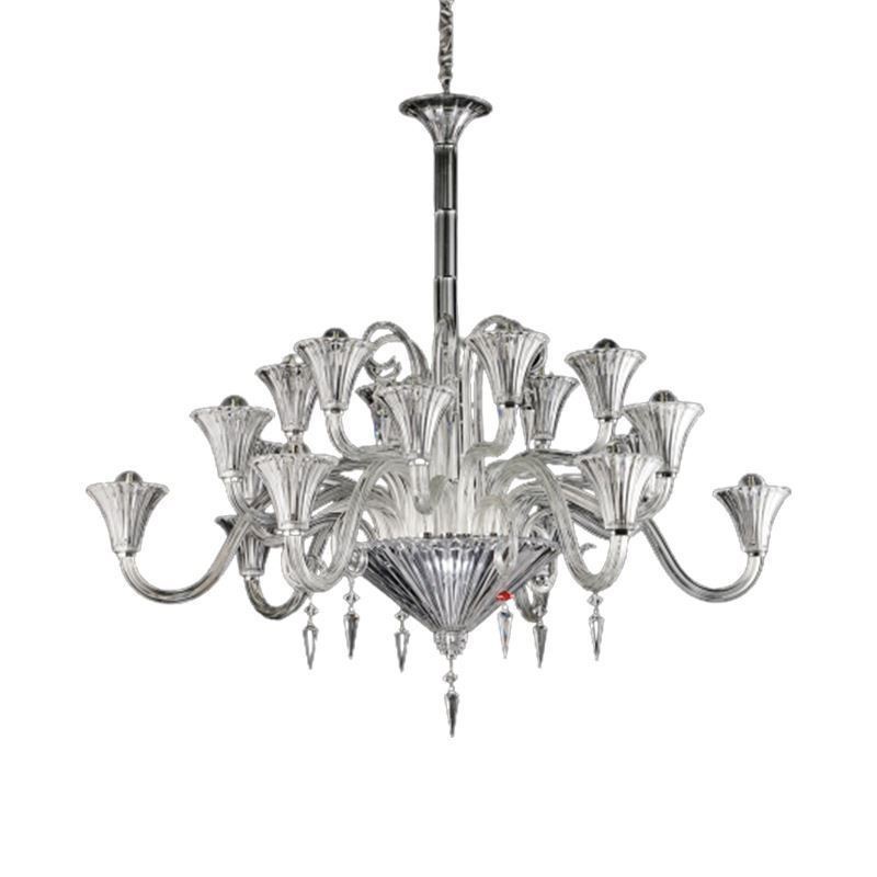 Lustre décoratif européen en cristal avec 18 lumières