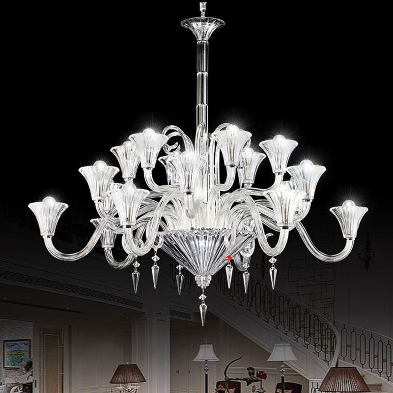 Lustre décoratif européen en cristal avec 18 lumières