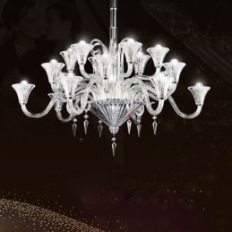Lustre décoratif européen en cristal avec 18 lumières