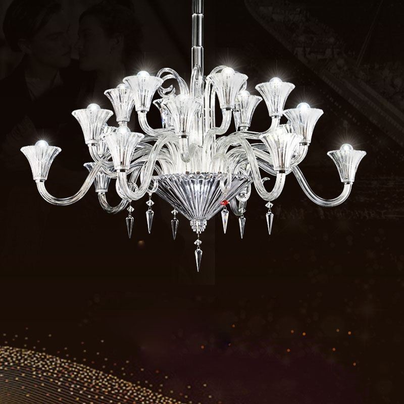 Lustre décoratif européen en cristal avec 18 lumières