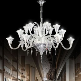 Lustre décoratif européen en cristal avec 18 lumières