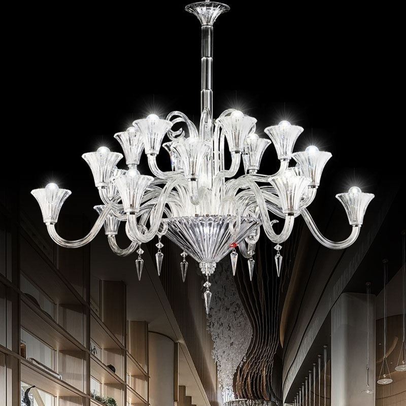 Lustre décoratif européen en cristal avec 18 lumières