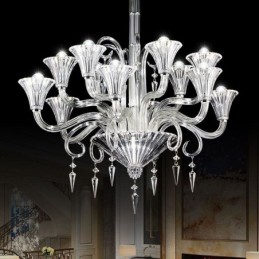 Lustre décoratif européen en cristal avec 12 lumières