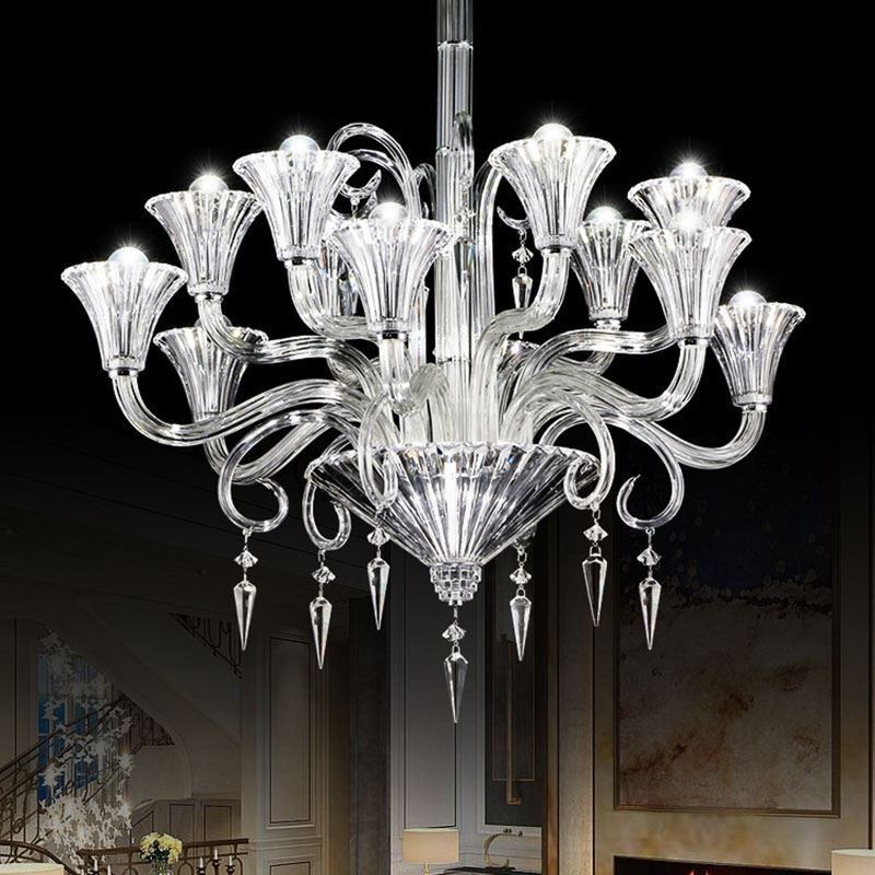 Lustre décoratif européen en cristal avec 12 lumières