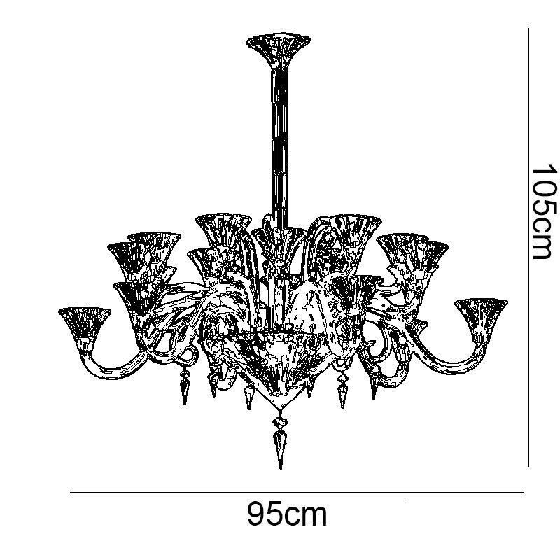 Lustre décoratif européen en cristal avec 12 lumières