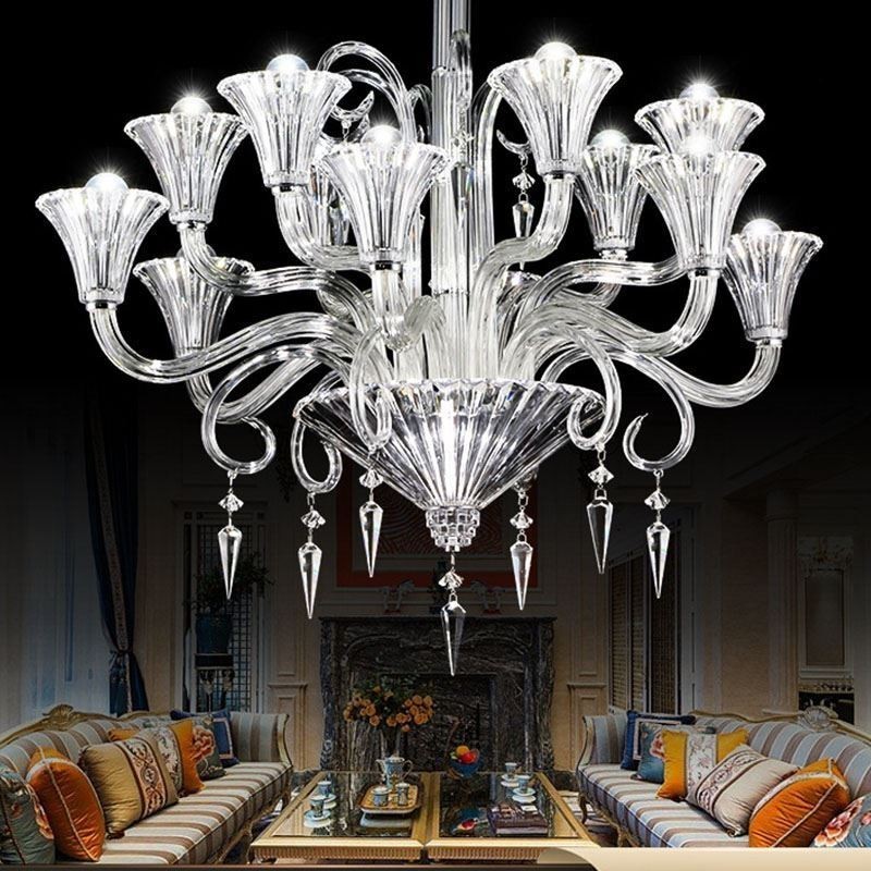 Lustre décoratif européen en cristal avec 12 lumières