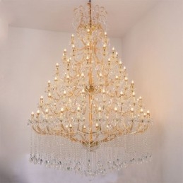 Lustre décoratif de luxe en cristal avec 96 lumières