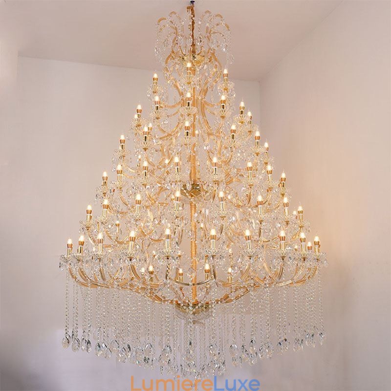 Lustre décoratif de luxe en cristal avec 96 lumières