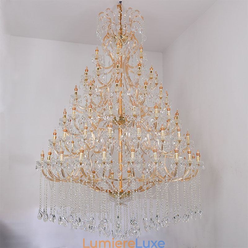 Lustre décoratif de luxe en cristal avec 96 lumières