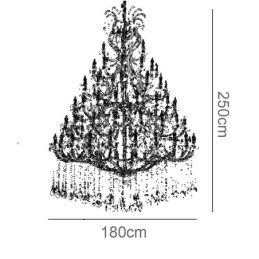 Lustre décoratif de luxe en cristal avec 96 lumières