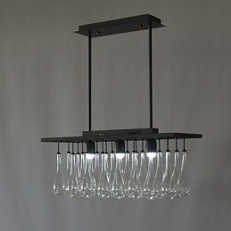 Lustre en métal peint en cristal contemporain moderne