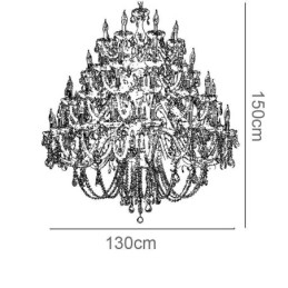 Lustre européen en cristal avec 53 lumières