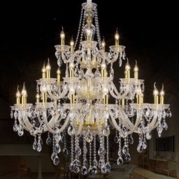 Lustre décoratif de luxe en cristal avec 32 lumières