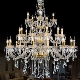 Lustre décoratif de luxe en cristal avec 32 lumières