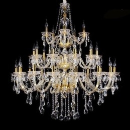 Lustre décoratif de luxe en cristal avec 32 lumières