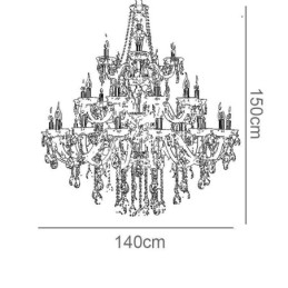 Lustre décoratif de luxe en cristal avec 32 lumières