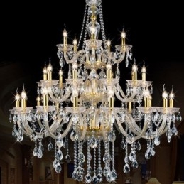 Lustre décoratif de luxe en cristal avec 32 lumières