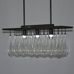 Lustre en métal peint en cristal contemporain moderne