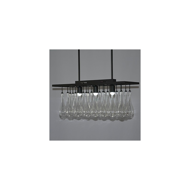 Lustre en métal peint en cristal contemporain moderne