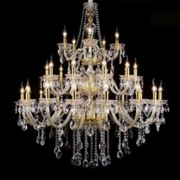 Lustre décoratif de luxe en cristal avec 32 lumières