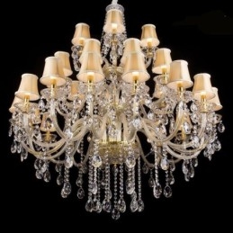 Lustre européen en cristal avec plafonnier à 32 lumières