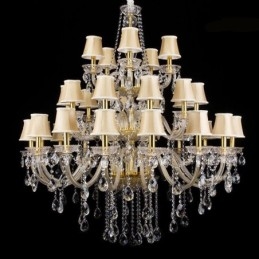 Lustre européen en cristal avec plafonnier à 32 lumières