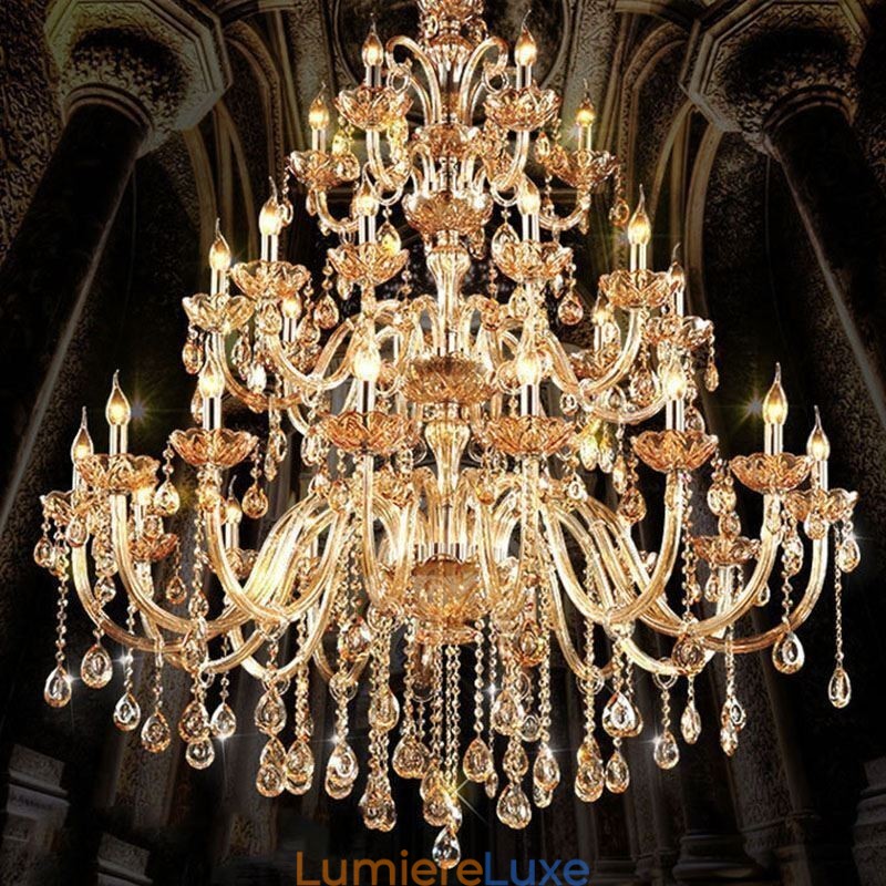 Lustre européen en cristal de luxe avec 30 lumières