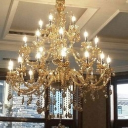 Lustre européen en cristal de luxe avec 30 lumières