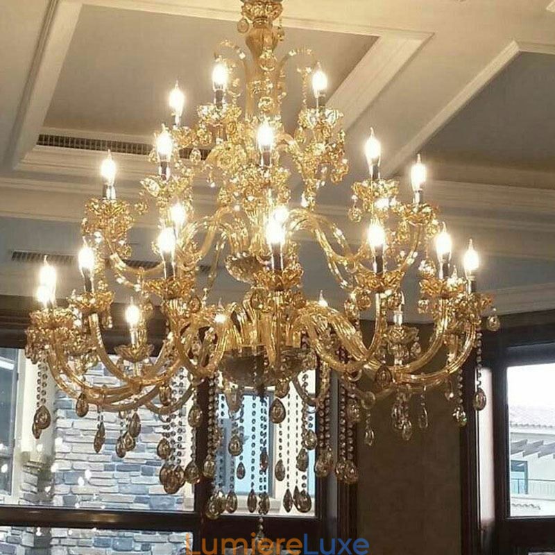 Lustre européen en cristal de luxe avec 30 lumières