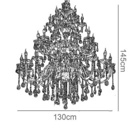Lustre européen en cristal de luxe avec 30 lumières