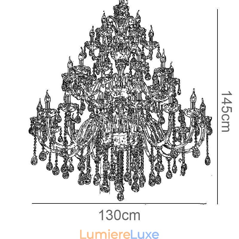 Lustre européen en cristal de luxe avec 30 lumières