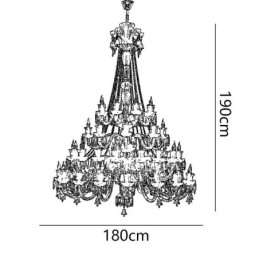 Lustre européen en cristal avec 48 lumières