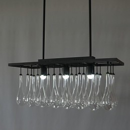 Lustre en métal peint en cristal contemporain moderne