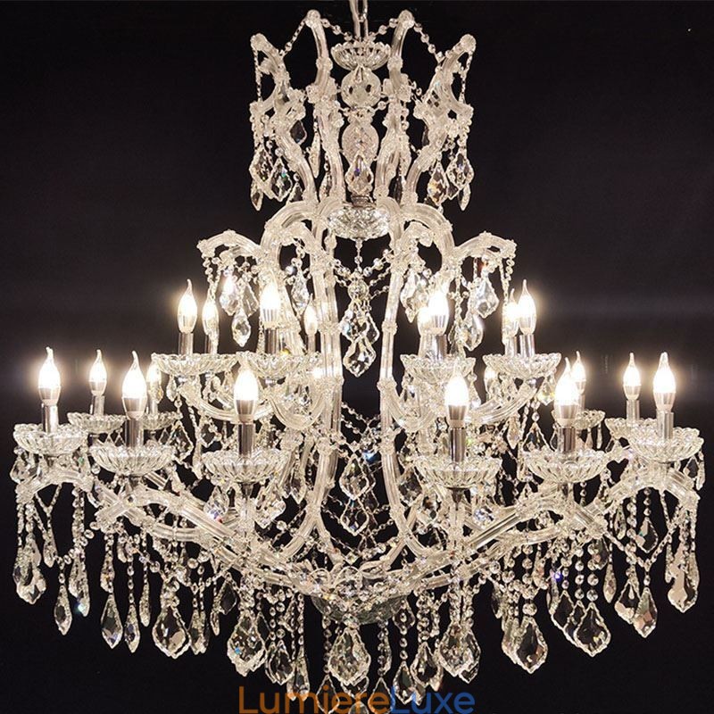 Lustre décoratif européen en cristal avec 24 lumières