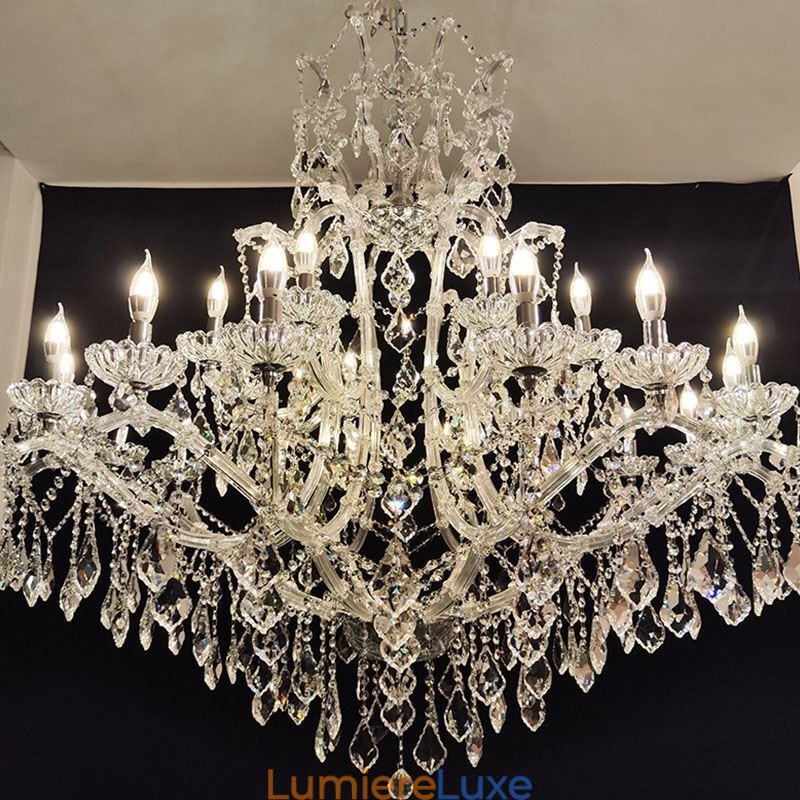 Lustre décoratif européen en cristal avec 24 lumières