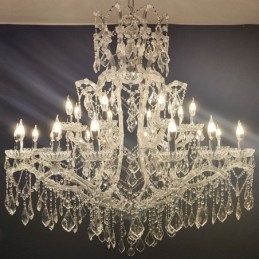 Lustre décoratif européen en cristal avec 24 lumières