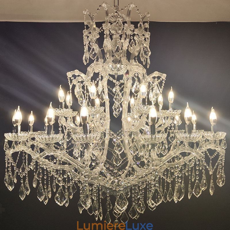Lustre décoratif européen en cristal avec 24 lumières